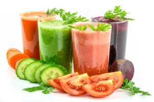 The Very Appetizing Looking Picture of Several Glasses of Vegetable Smoothies.