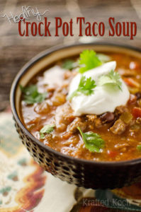 The picture of the crock pot taco soup.