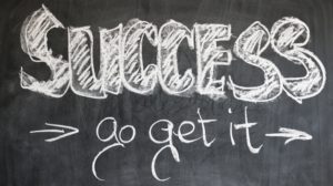 The Chalk board illustration of success, and go get it.