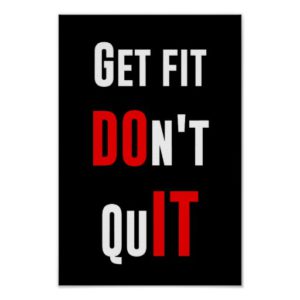 The colorful illustration of get fit and dont guit.