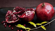 The picture of a very appealing pomegranete.