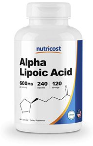 The picture of a bottle of Alpha Lipoic Acid.