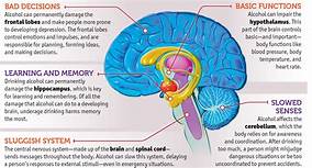 The picture of the human brain, and content illustrating the negative affects it has on it.