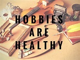 The picture with different gadgets, representing hobbies are healthy!!