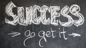 The chalk board illustration of success.