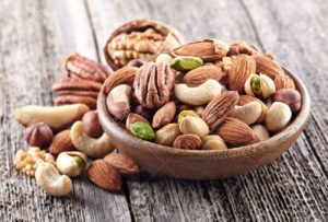 The picture of an assortment of nuts, in a bowl, regarding best diet plans.